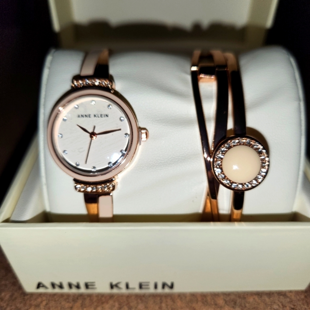 Anne Klien watch set rose gold
